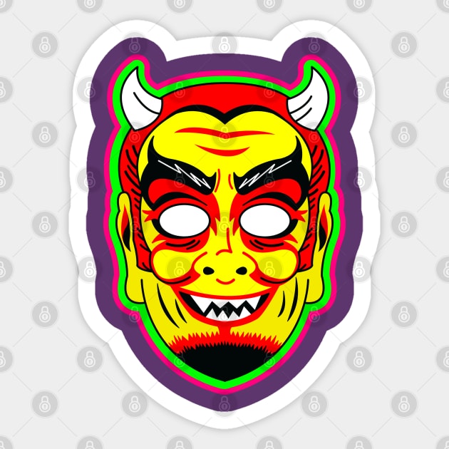 Devil Mask Sticker by OrneryDevilDesign